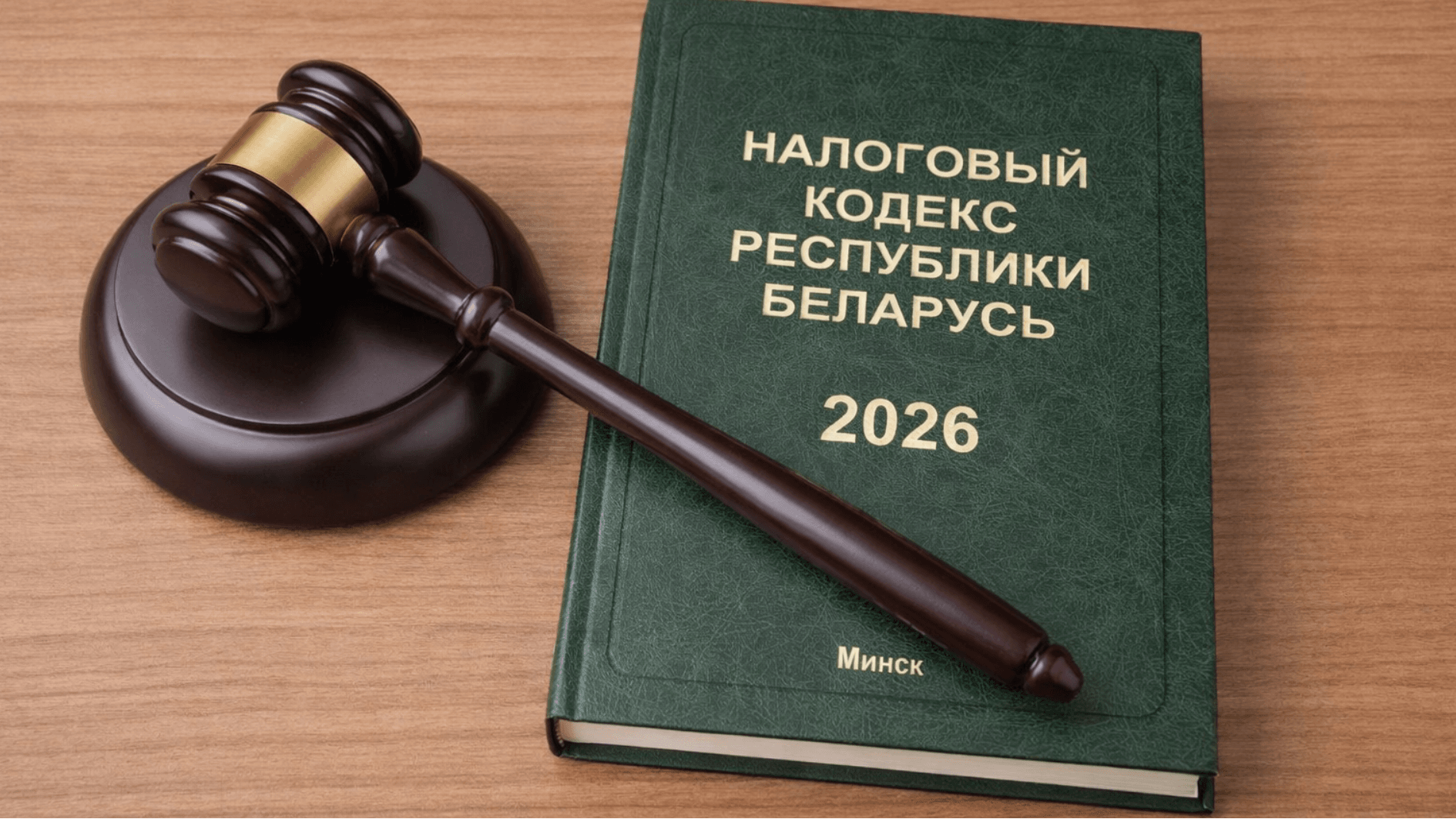 Налоговый кодекс Республики Беларусь и молоток судьи на столе.